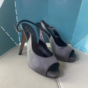 Take the runway: Silver Open Toed Heels